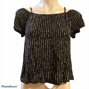 Billabong Black and white striped blouse